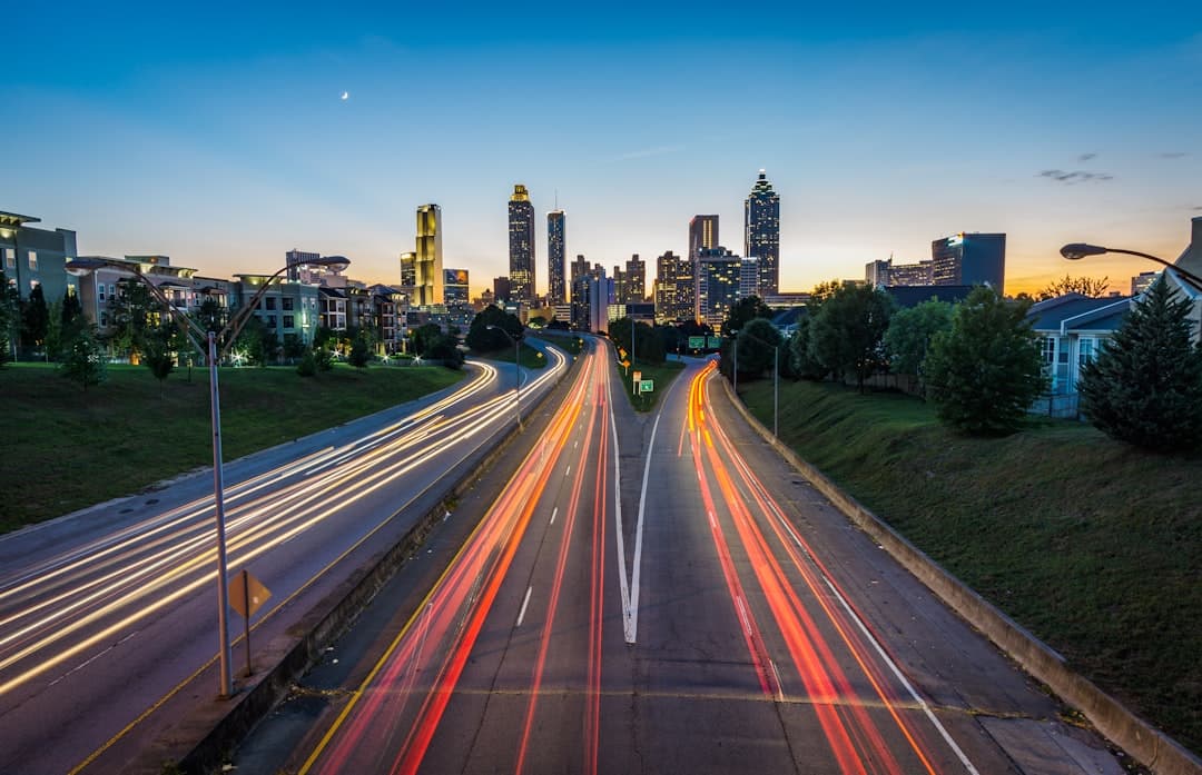 Atlanta skyline at sunset